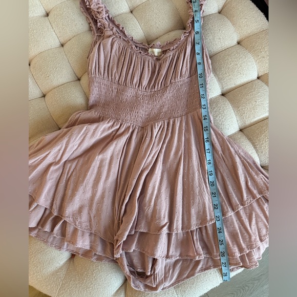 UO Rosie Smocked Tiered Ruffle Romper - Picture 3 of 4